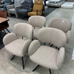 4x Eetkamerstoelen Bella, geweven, beige